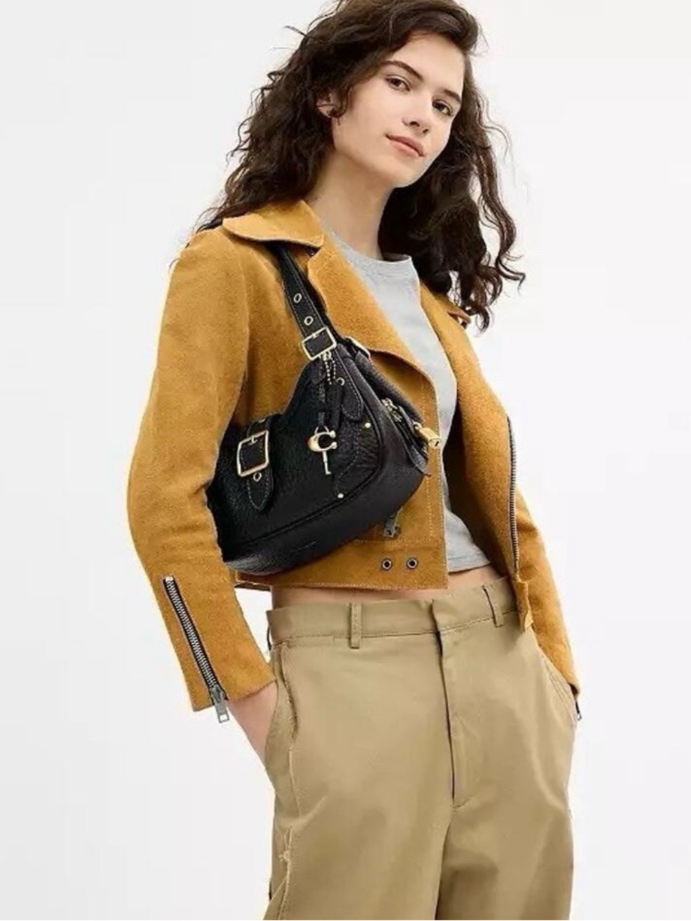 Coach drifter 31 Black Pebbled Leather Shoulder Bag - Picture 11 of 16